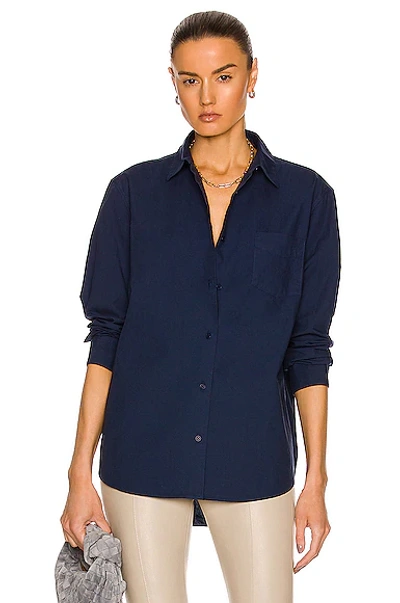 Nili Lotan Kristen Shirt In Marine Blue