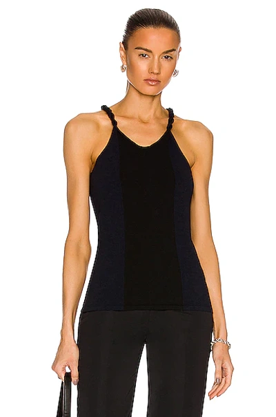 Dion Lee Rope-detail Tank Top In Black & Navy