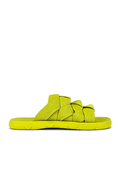 Bottega Veneta Intrecciato Fabric Leather Sandals In Yellow