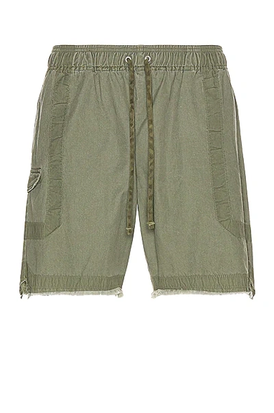 John Elliott Drawstring Cargo Shorts In Green