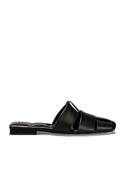 KHAITE Black Men\'s Slide Sandals Khaite Venice leather slides Khaite main image 4