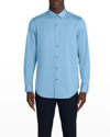 Bugatchi Men's Ooohcotton Tech Solid Sport Shirt In Sky