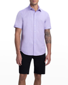 Bugatchi Men's Ooohcotton Tech Slub Sport Shirt In Lilac