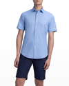 Bugatchi Men's Ooohcotton Tech Slub Sport Shirt In Sky