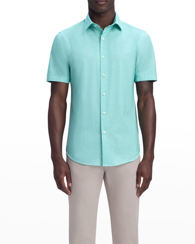 Bugatchi Men's Ooohcotton Tech Slub Sport Shirt In Mint