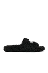 Balenciaga Political Campaign Furry Slides In Black