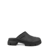 Ganni Logo-patch Recycled-rubber Sliders In Black