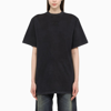 BALENCIAGA BLACK OVERSIZE T-SHIRT WITH EMBROIDERY