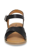 Tucker And Tate Kids' Arya Cross Strap Sandal In Black Faux Leather