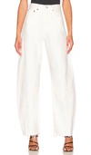 Agolde Pieced Angled Straight-leg Jeans In White