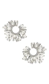 8 Other Reasons Stone Burst Statement Earrings In Metallic Silver