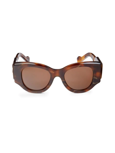Balenciaga Women's 50mm Chunky Cat Eye Sunglasses In Havana