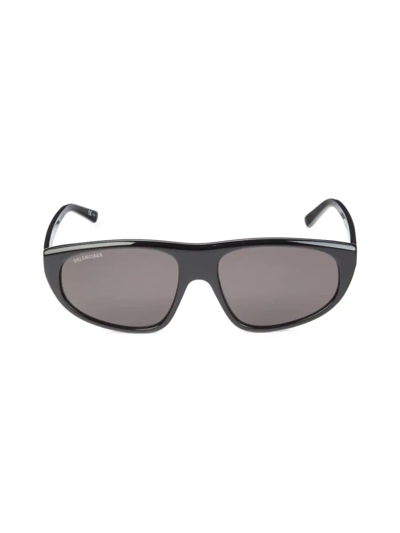 Balenciaga Women's 60mm Rectangle Sunglasses In Black