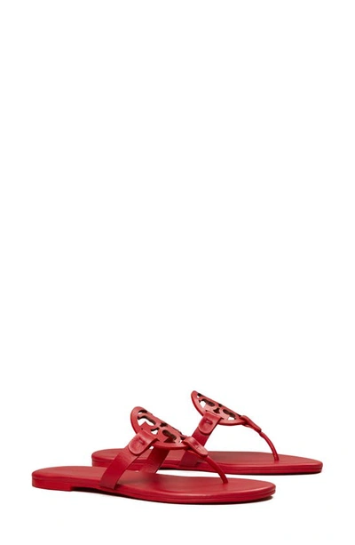 Tory Burch Women's Miller Patent Leather Thong Sandals In Tory Red