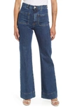 Jeanerica St Monica Flared High-rise Organic Denim-blend Jeans In Vintage 95