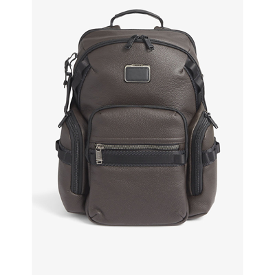 Tumi Alpha Bravo Navigation Leather Backpack In Dark Brown