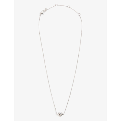 Kate Spade Womens Silver Loves Me Knot Brass Necklace