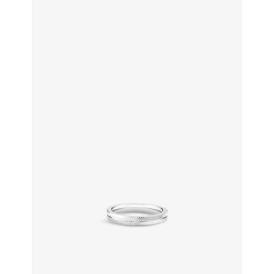 De Beers 18kt White Gold The Promise Band Ring In Silver