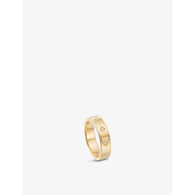 Astley Clarke Celestial Orion 18ct Yellow Gold-plated Vermeil Sterling-silver And White-sapphire Eternity Ring In Yellow Gold Vermeil