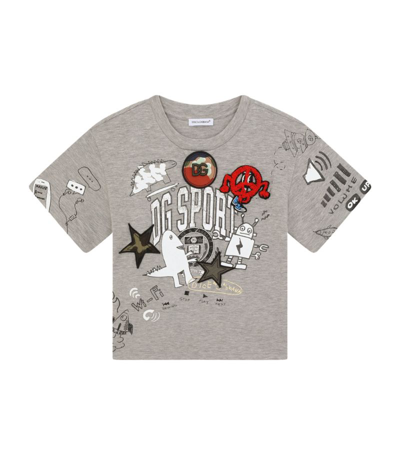 Dolce & Gabbana Babies' Kids Cotton Dg Sport T-shirt (2-6 Years) In Gray