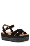 Ugg Neusch Platform Sandals In Black Suede