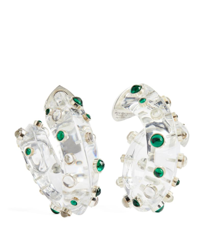 Bottega Veneta Spiral Earrings In White