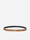 Fendi Ff Oval Logo Leather Belt In Beige