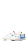 Nike Women's Blazer Low '77 Jumbo Shoes In White/ University Blue/ Gold