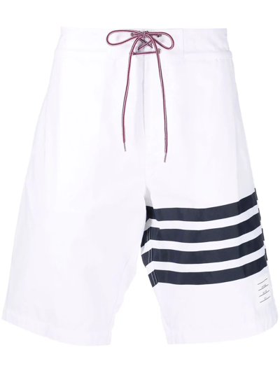 Thom Browne 4-bar Swim Shorts In White
