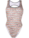 Missoni Fine-knit Swimsuit In Orange