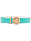 Versace Medusa Biggie Belt, Female, Turquoise, 105 Cm In Blau