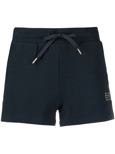 Ea7 Logo-print Shorts In Blue