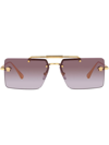 Versace Pink Gradient Flash Mirror Rectangular Ladies Sunglasses Ve2245 100258 60 In Brown