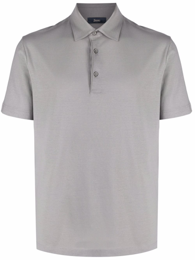 Herno Cotton Polo Shirt In Grau