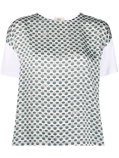 Herno Embroidered Crew-neck T-shirt In Weiss