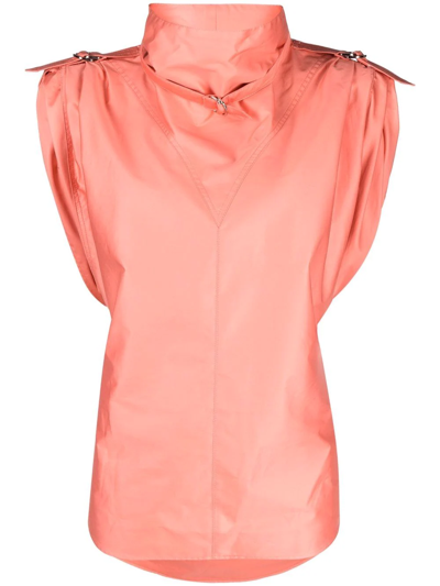 Isabel Marant Belt-detail Funnel-neck Blouse In Pink