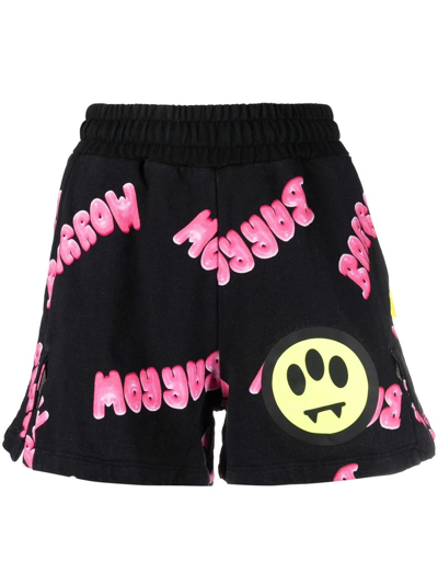 Barrow Shorts With All Over Logo In Black