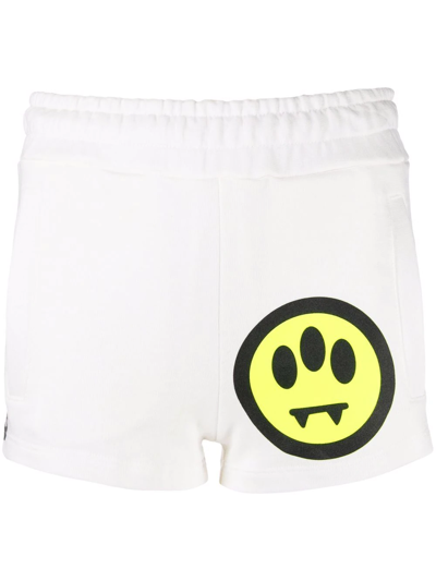 Barrow Woman White Sports Shorts With Logo In Bianco