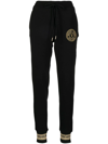 VERSACE JEANS COUTURE EMBROIDERED-LOGO COTTON TRACK PANTS