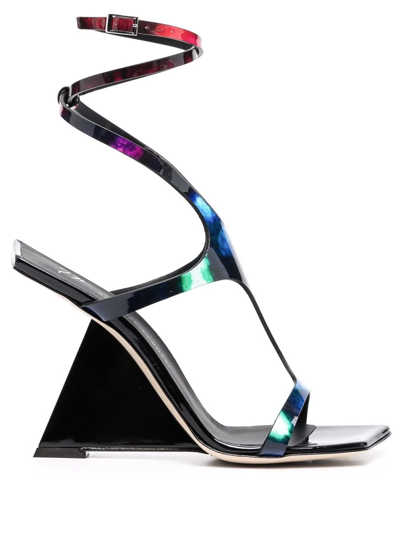 Giuseppe Zanotti 105mm Angled Heel Sandals In Multicolor