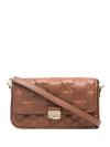 Michael Michael Kors Small Bradshaw Logo-embossed Crossbody Bag In Braun