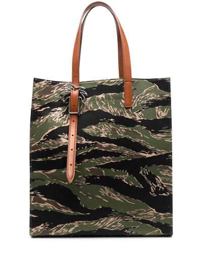 Palm Angels Jungle-print Tote Bag In Green