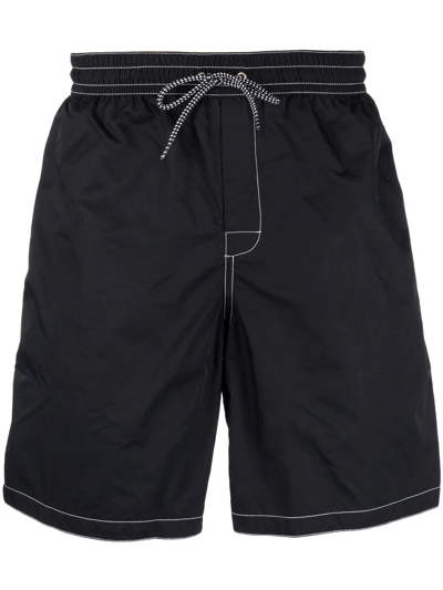 Apc Embroidered-logo Detail Shorts In Black