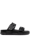 Chiara Ferragni Black Faux Leather Eyelike Sandals