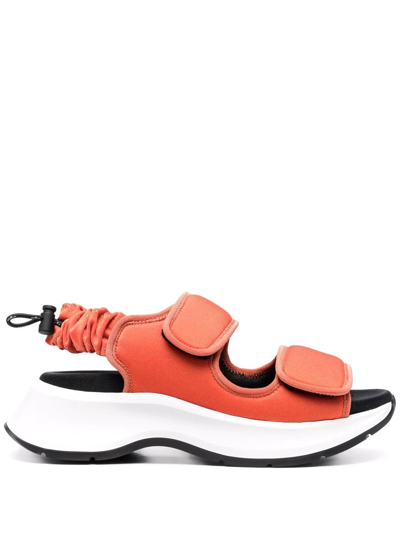 Hogan H585 Touch-strap Sandals In Red
