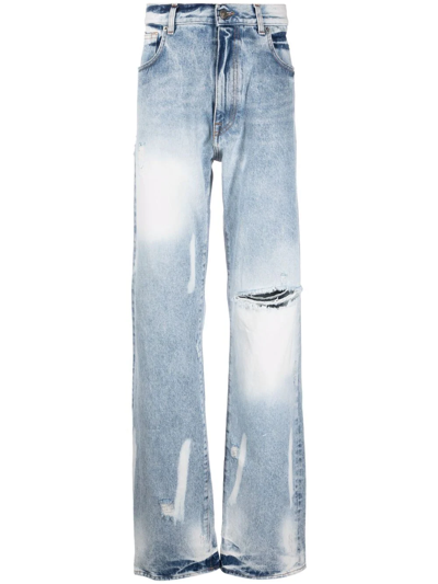 424 Straight-leg Stonewashed Jeans In Blue