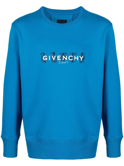 Givenchy Logo-print Sweatshirt In Bright Blue