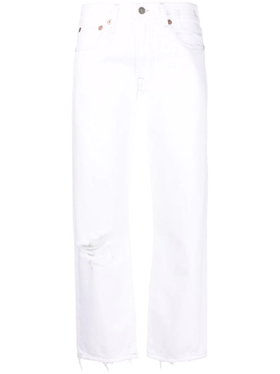 R13 Denim Cropped In White