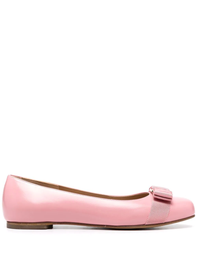 Ferragamo Pink Varina Ballerina Flats
