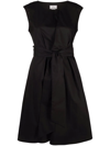 Woolrich Short Dress In Cotton Poplin In Schwarz
